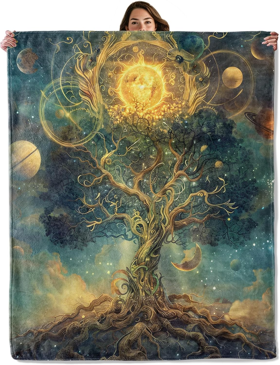 Galaxy Home Textiles - Cosmic tree blanket galaxy celestial design