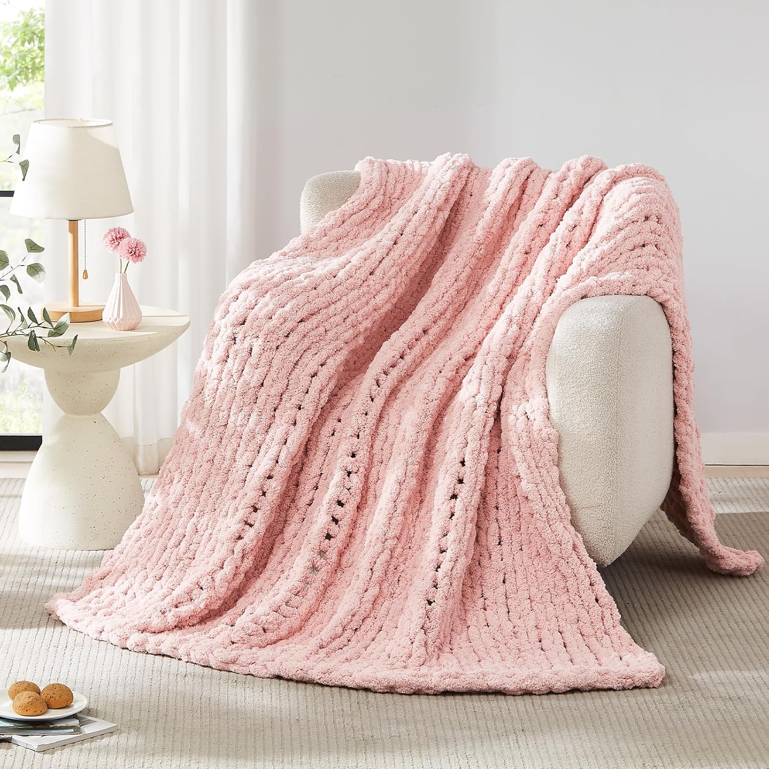 Throw Blanket Chunky Knit - Chunky Knit Blanket Throw Chenille Chunky