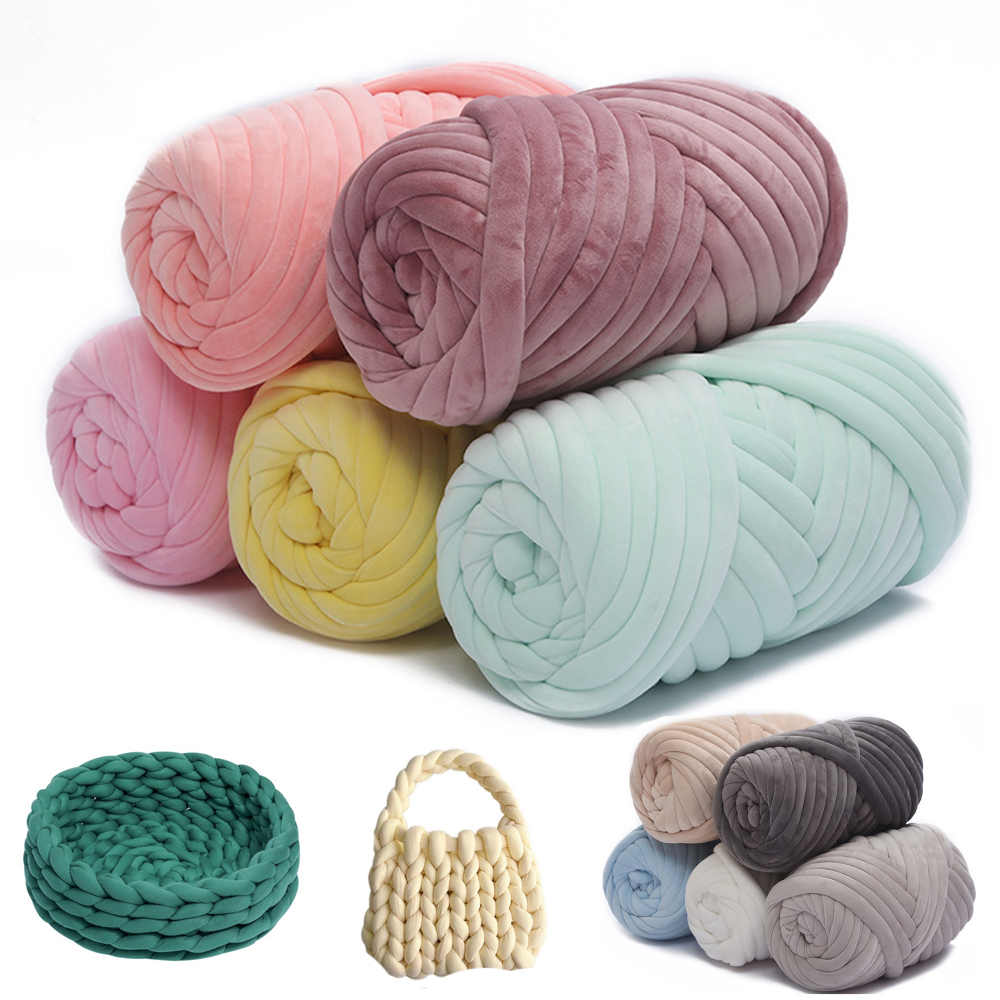 Throw Blanket Chunky Knit - 500G Super Velvet Chunky Yarn Thick