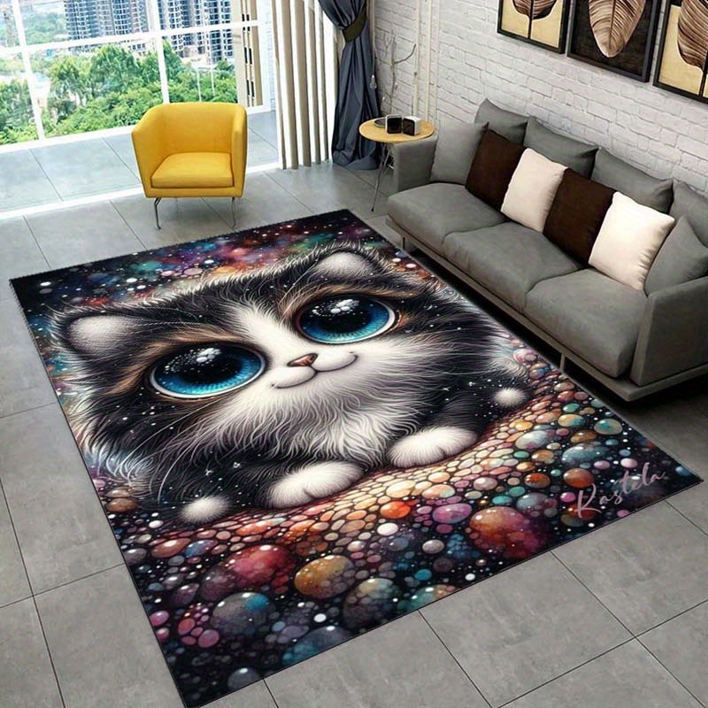 Galaxy Home Textiles - Galaxy Cat Rug for Cozy Bedrooms