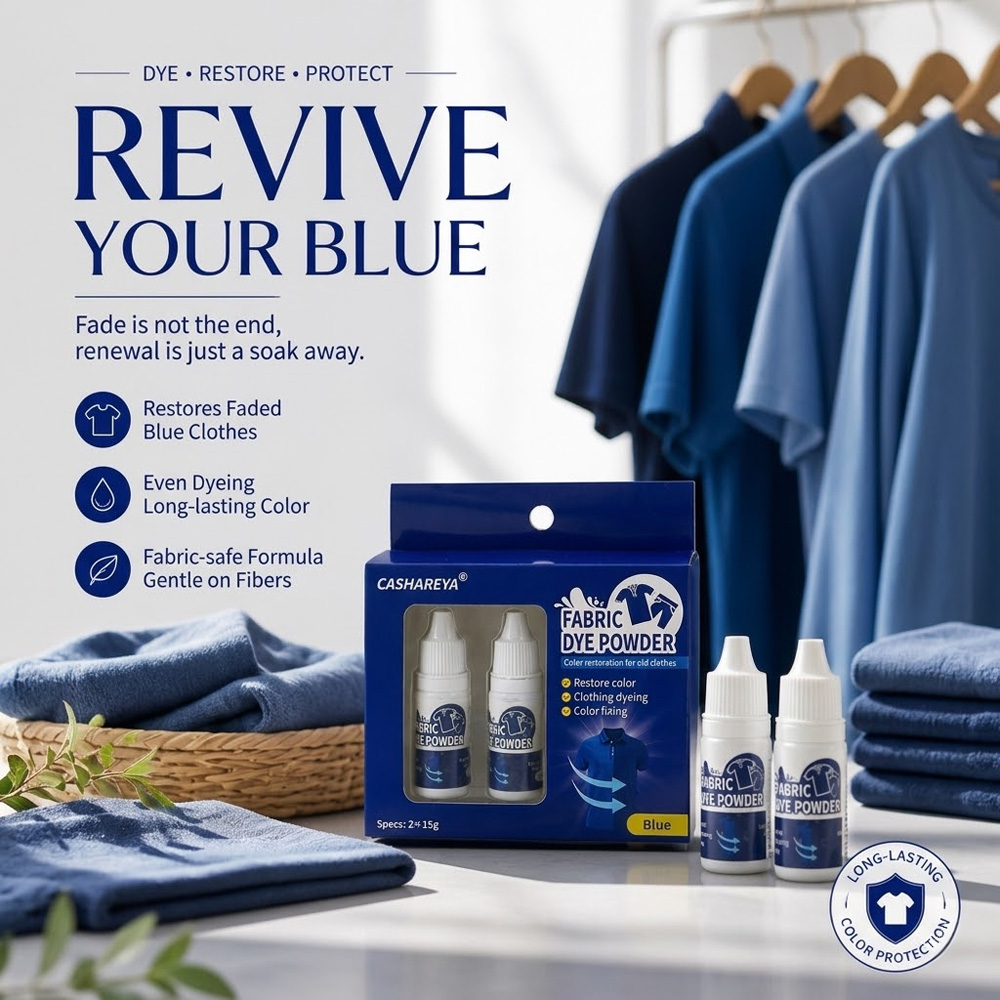 Linum Home Textiles - CASHAREYA Blue Fabric Dye Powder Restore