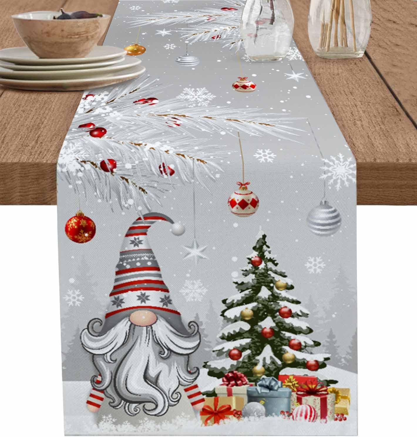 Linum Home Textiles - Christmas Gray Gnomes Linen Table Runners