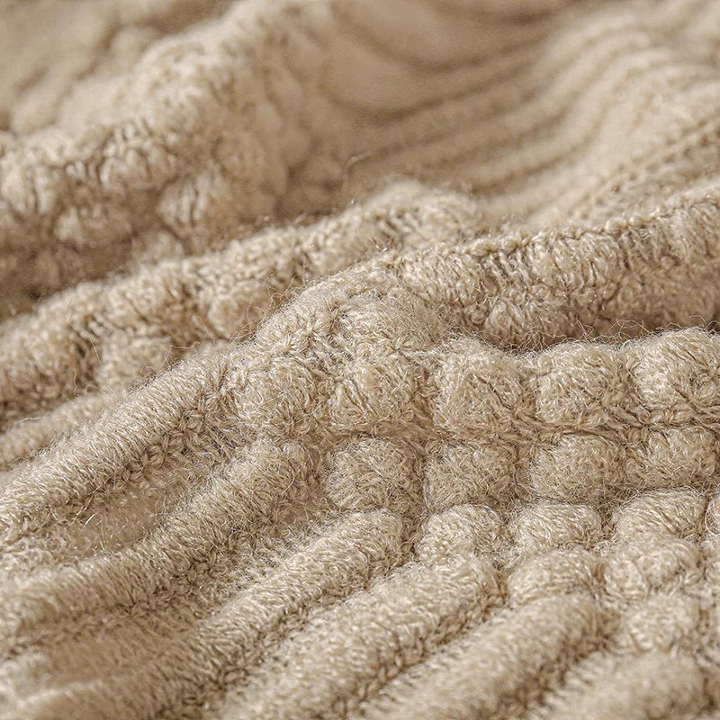 Khaki Gift Knitted Blanket wit - огляд і ціна Throw Blanket Chunky Knit