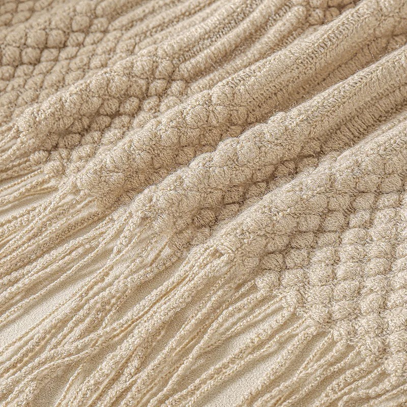 Khaki Gift Knitted Blanket wit - огляд і ціна Throw Blanket Chunky Knit