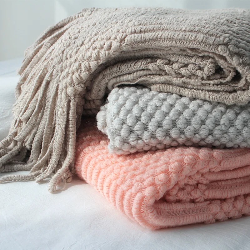 Khaki Gift Knitted Blanket wit - огляд і ціна Throw Blanket Chunky Knit