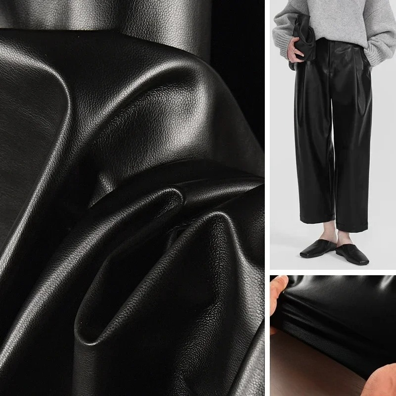 Suede PU Leather Fabric Black  - огляд і ціна Home Textiles Wholesale