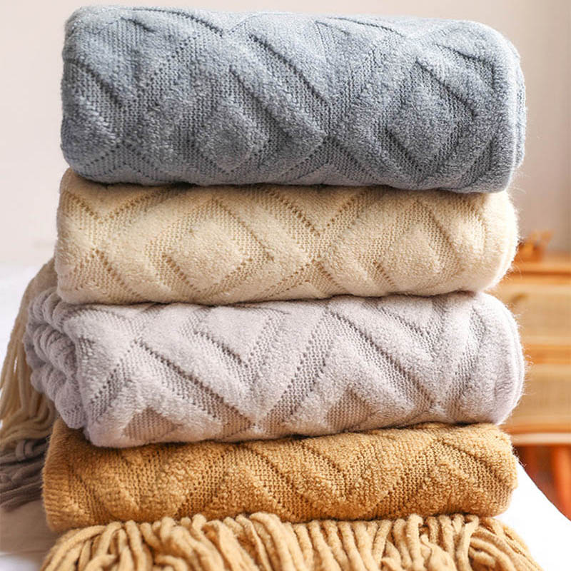 Blanket for Beds Nordic Knitte - огляд і ціна Throw Blanket Chunky Knit