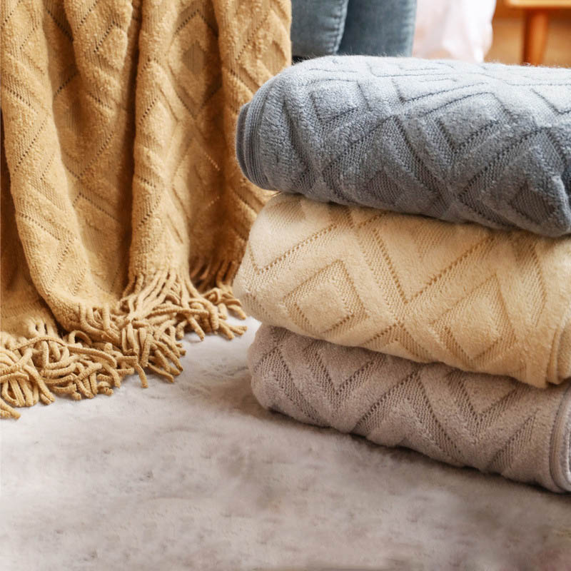 Blanket for Beds Nordic Knitte - огляд і ціна Throw Blanket Chunky Knit