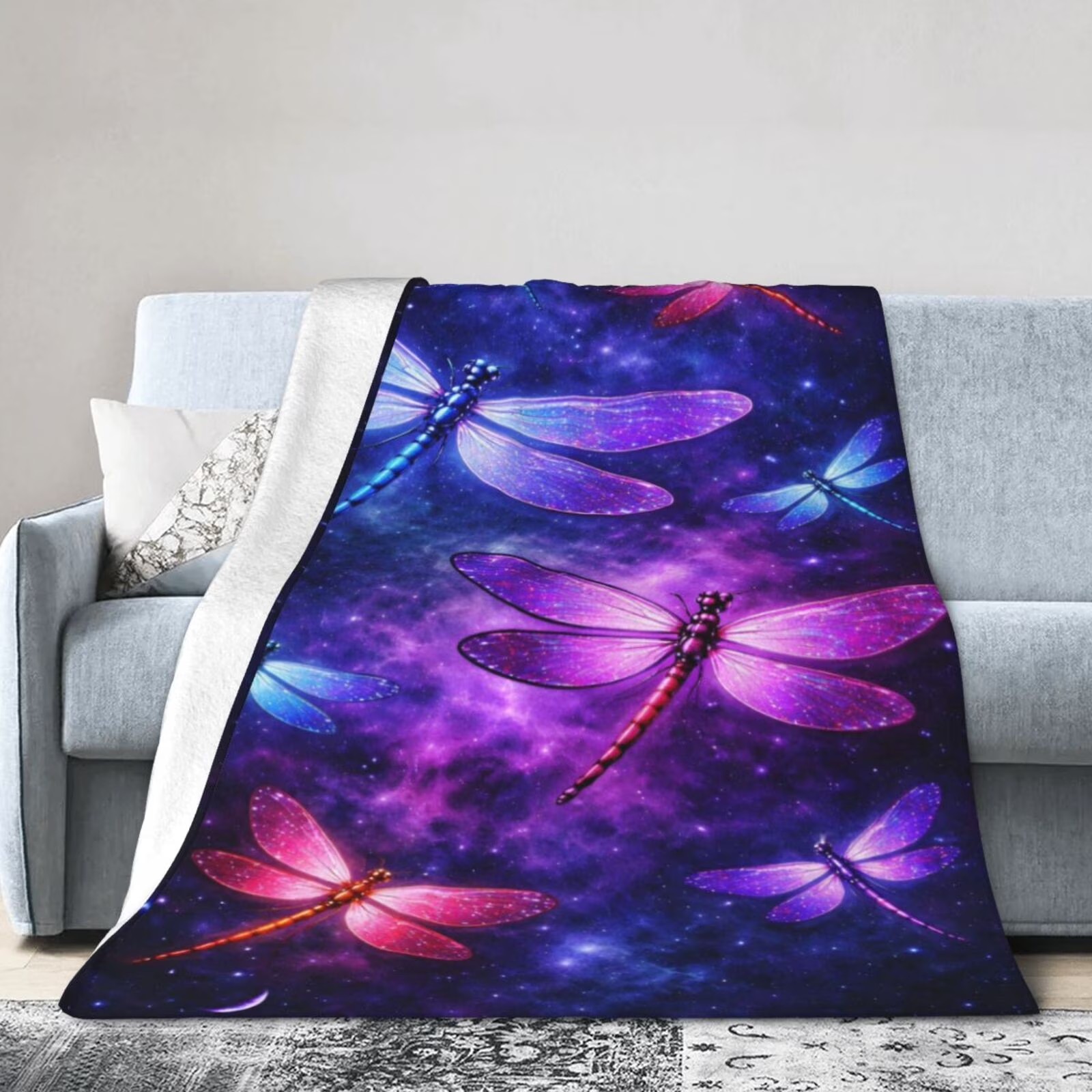 Cosmic Dragonfly Flannel Blank - огляд і ціна Galaxy Home Textiles