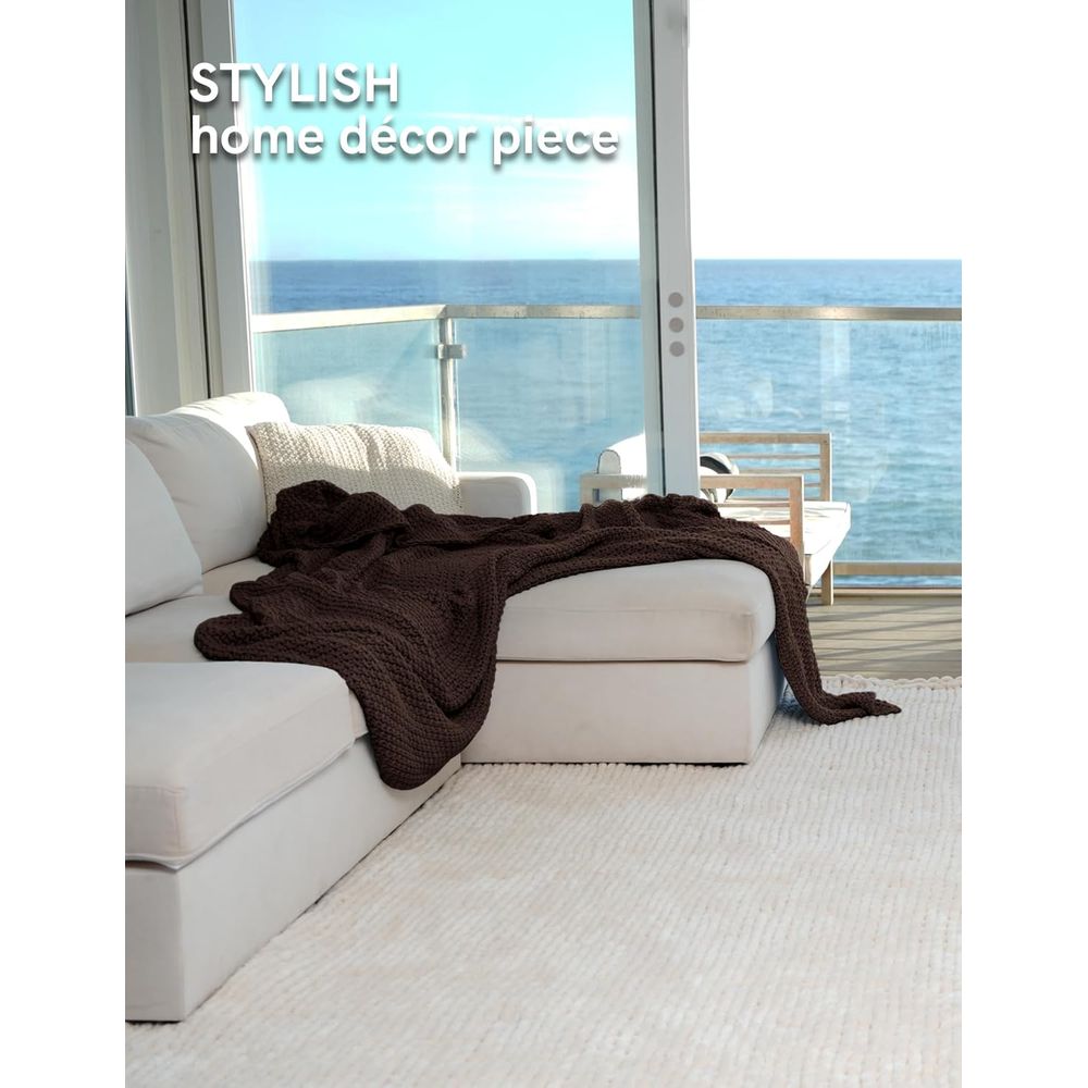 Chunky Cotton Knit Throw Blank - огляд і ціна Throw Blanket Chunky Knit