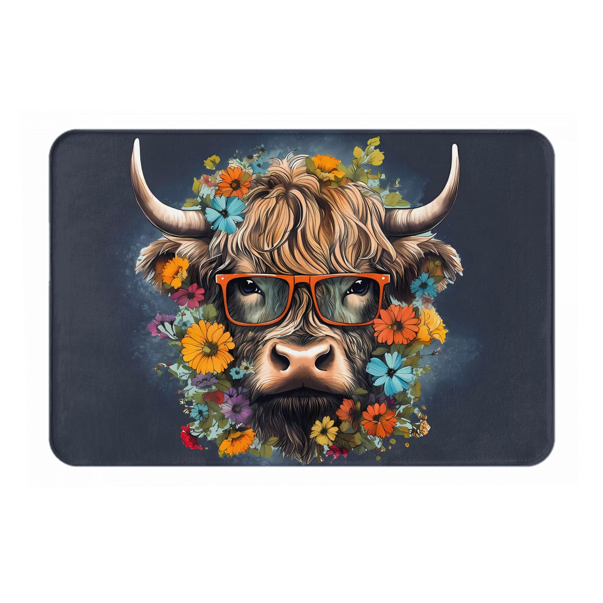 Highland Cow With Glasses Flor - огляд і ціна Highland Home Textiles