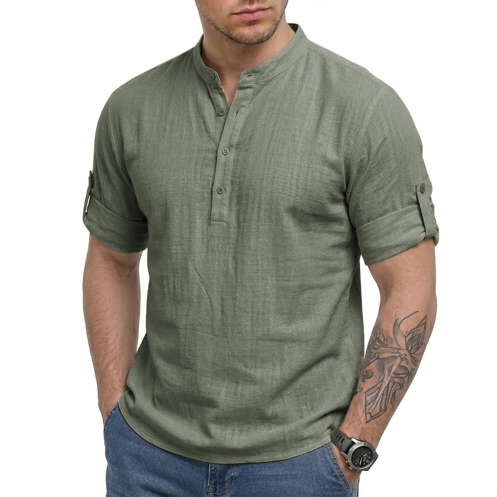New Mens Long Sleeve Linen Shi - огляд і ціна Linum Home Textiles