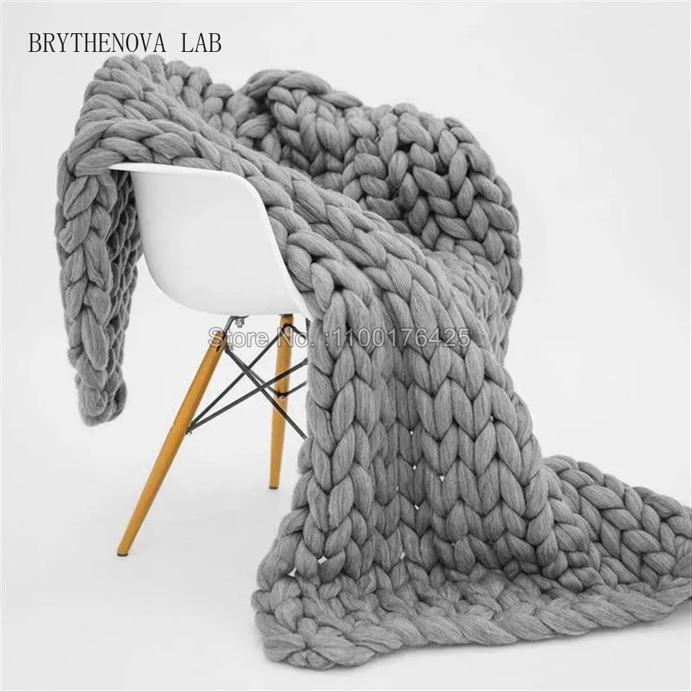 Grey Soft Knitted Blanket Wint - огляд і ціна Throw Blanket Chunky Knit