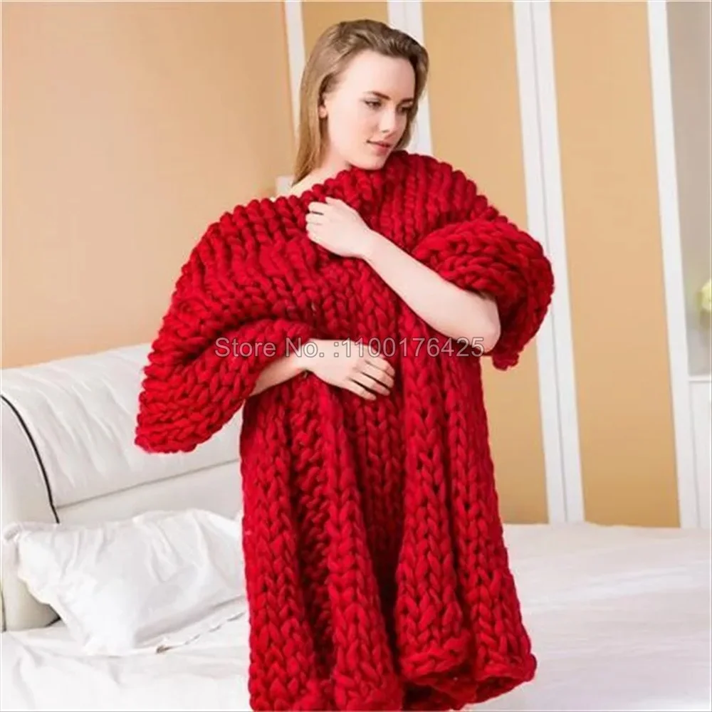 Grey Soft Knitted Blanket Wint - огляд і ціна Throw Blanket Chunky Knit