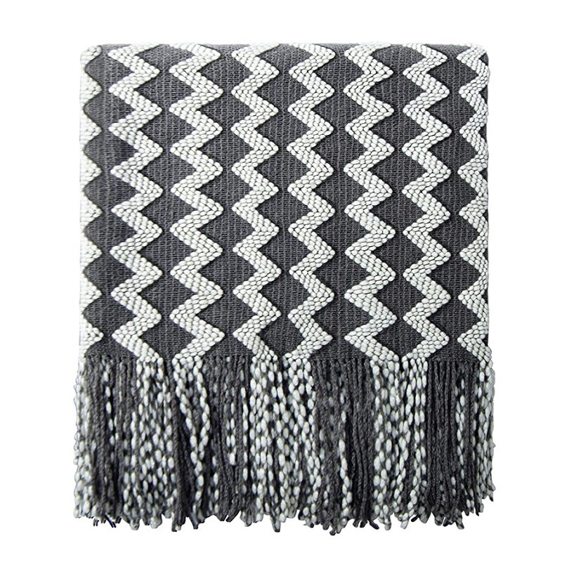50x60inch Grey Knitted Throw B - огляд і ціна Throw Blanket Chunky Knit