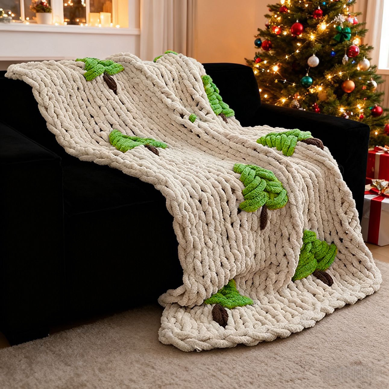Hand-knitted Blanket for Bed C - огляд і ціна Throw Blanket Chunky Knit