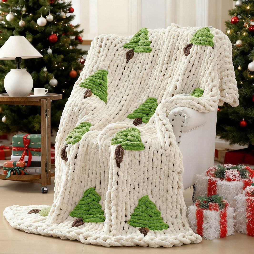 Hand-knitted Blanket for Bed C - огляд і ціна Throw Blanket Chunky Knit