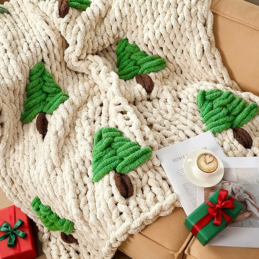 Hand-knitted Blanket for Bed C - огляд і ціна Throw Blanket Chunky Knit