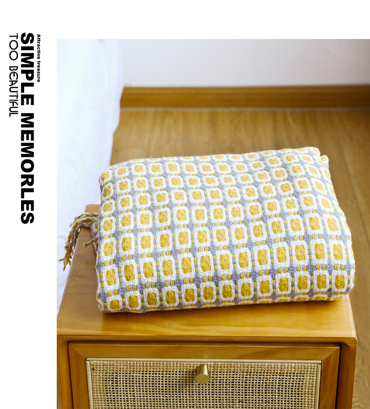 Mustard Yellow Nordic Knitted  - огляд і ціна Throw Blanket Chunky Knit