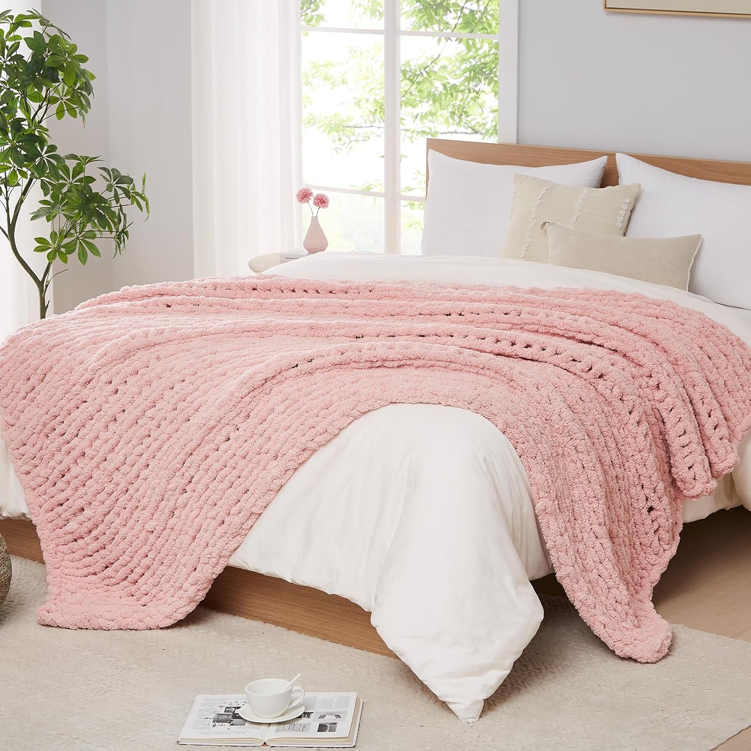 Chunky Knit Blanket Throw Chen - огляд і ціна Throw Blanket Chunky Knit