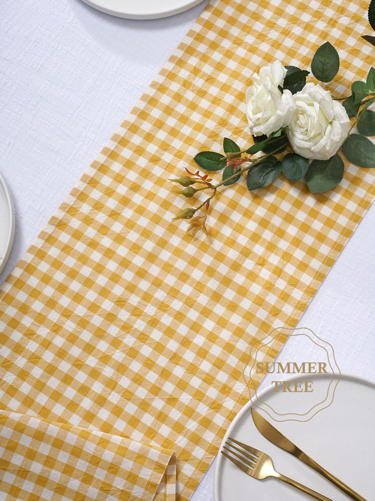 Rustic Plaid Cotton Table Runn - огляд і ціна Home Textiles Plaid