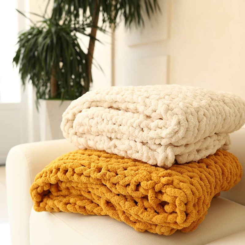 Hand Chunky Knitted Blanket Th - огляд і ціна Throw Blanket Chunky Knit