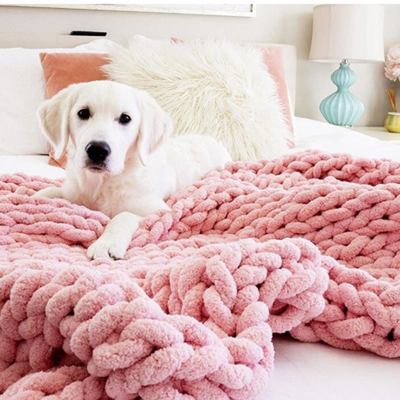 Hand Chunky Knitted Blanket Th - огляд і ціна Throw Blanket Chunky Knit