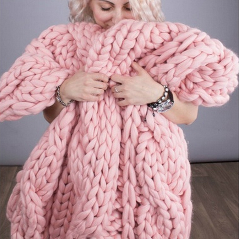 Fashion Hand Chunky Knitted Bl - огляд і ціна Throw Blanket Chunky Knit