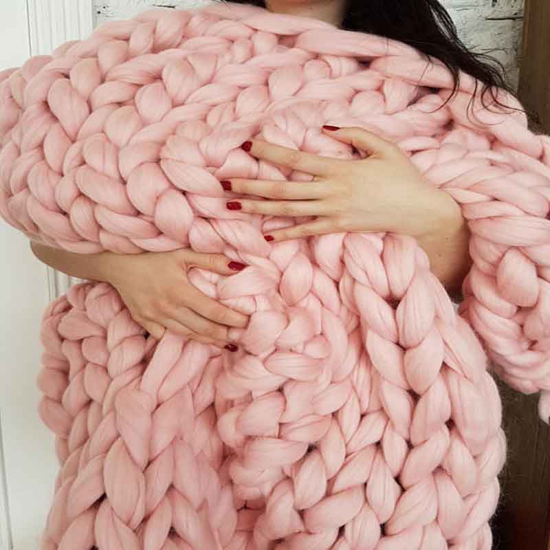 Fashion Hand Chunky Knitted Bl - огляд і ціна Throw Blanket Chunky Knit