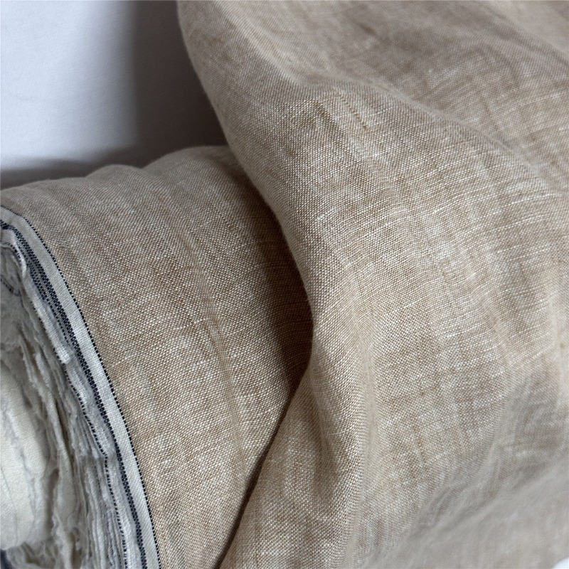 Light Brown Pure Linen Fabric  - огляд і ціна Linum Home Textiles