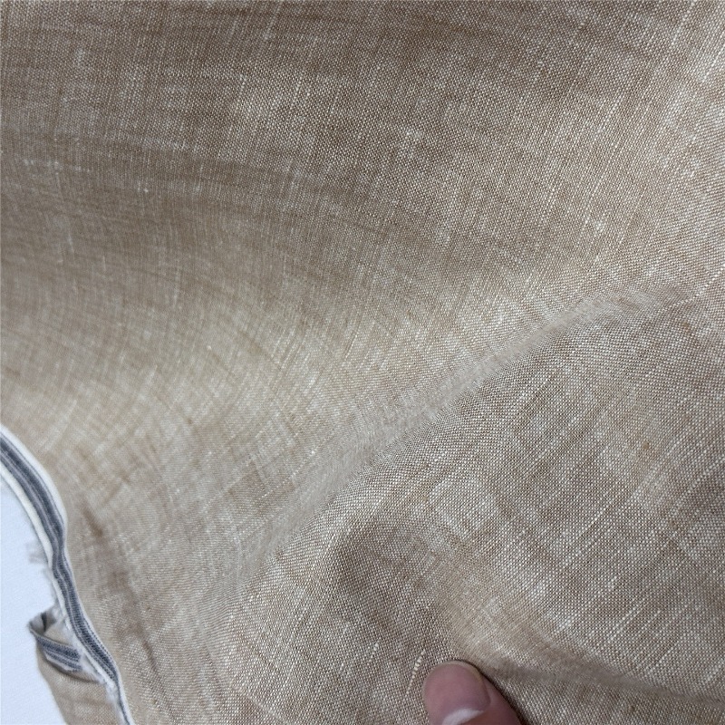 Light Brown Pure Linen Fabric  - огляд і ціна Linum Home Textiles