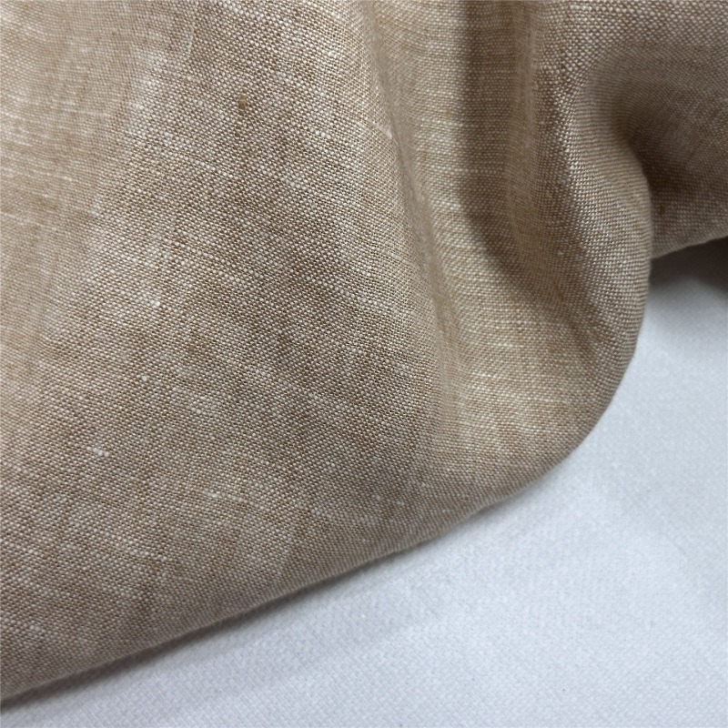 Light Brown Pure Linen Fabric  - огляд і ціна Linum Home Textiles
