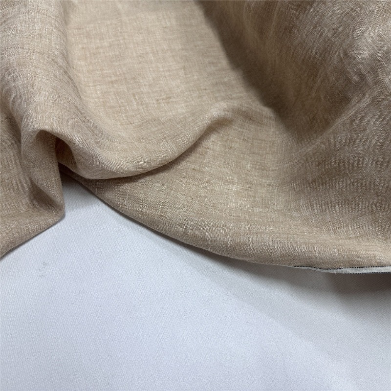 Light Brown Pure Linen Fabric  - огляд і ціна Linum Home Textiles