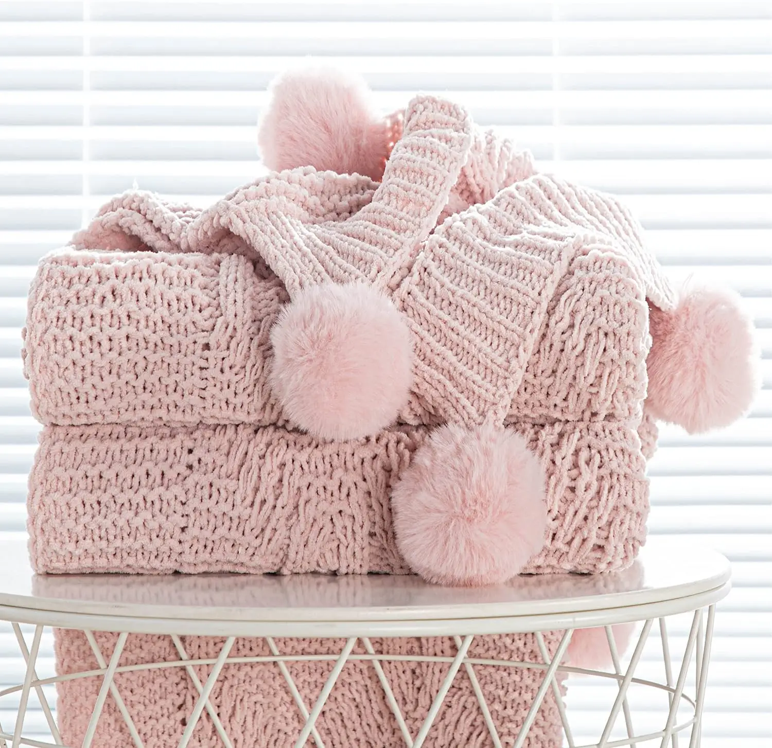 Luxury Chunky Knit Blanket wit - огляд і ціна Throw Blanket Chunky Knit