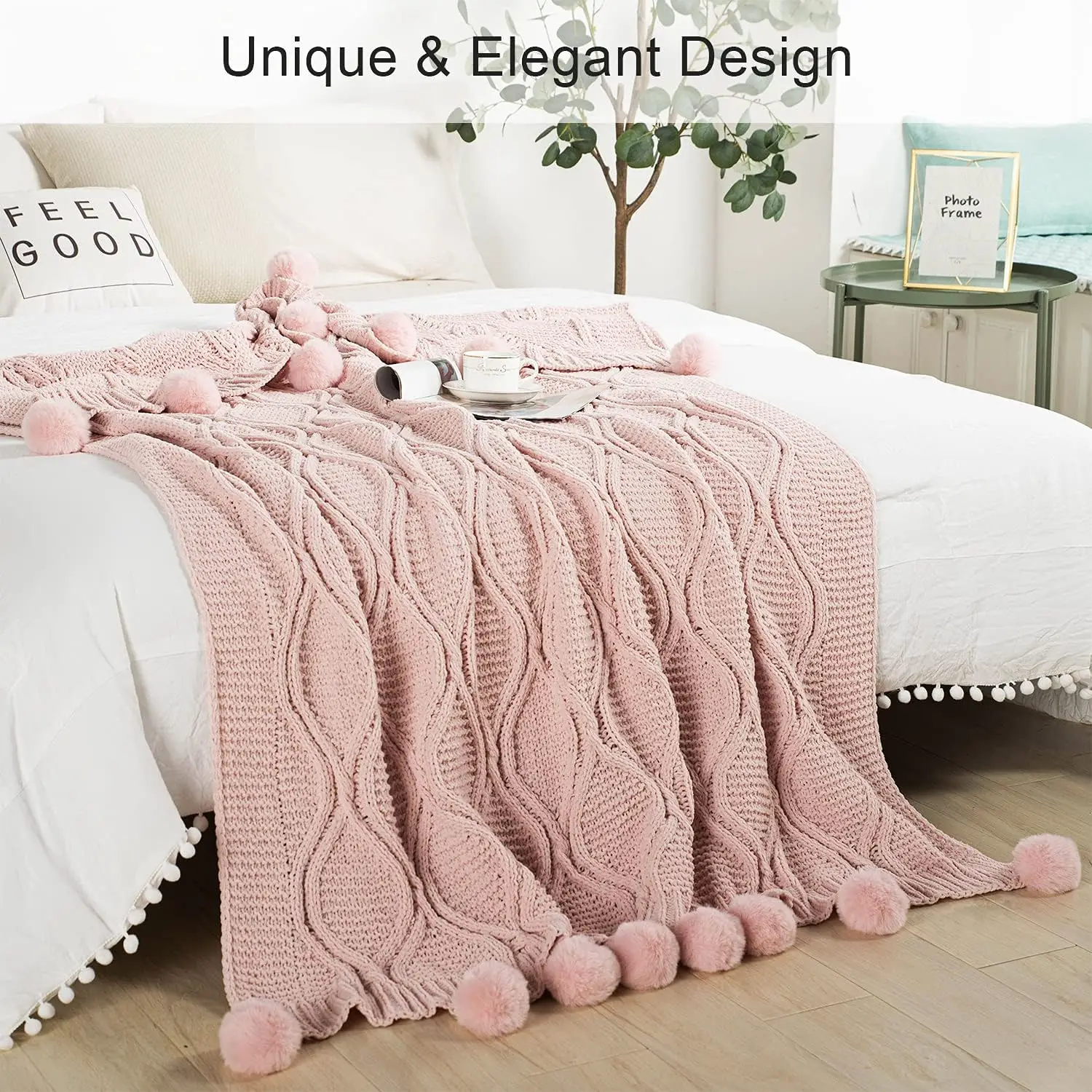 Luxury Chunky Knit Blanket wit - огляд і ціна Throw Blanket Chunky Knit