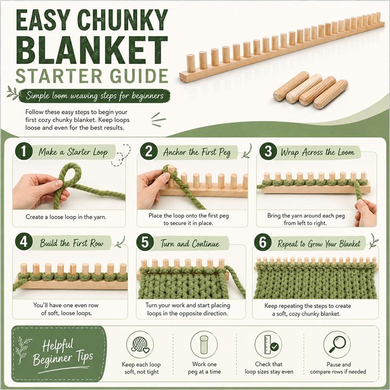 ABVG-Chunky Blanket Loom Kit,  - огляд і ціна Throw Blanket Chunky Knit