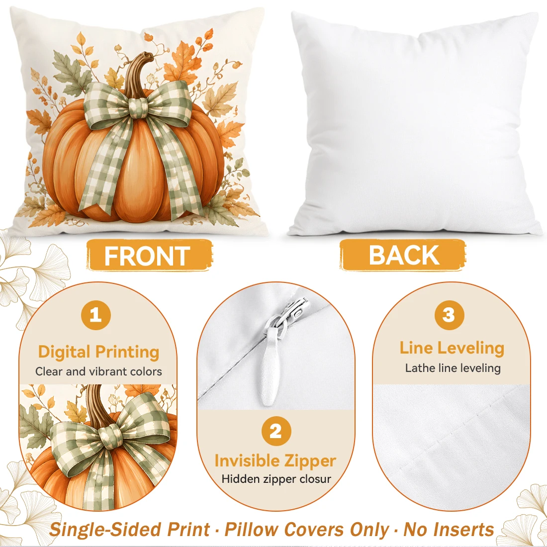 Plaid Bow Pumpkin Maple Leaf C - огляд і ціна Home Textiles Plaid