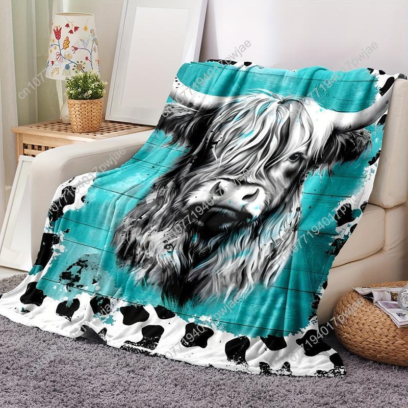 Cozy Soft Highland Cow Flannel - огляд і ціна Throw Blanket Chunky Knit