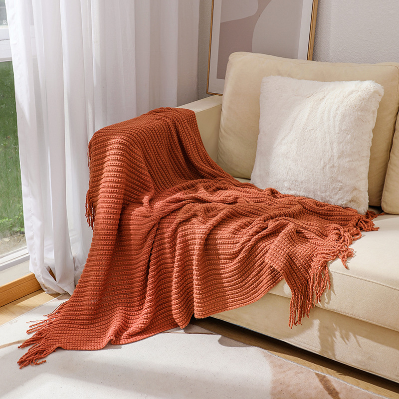 Boho Chunky Waffle Knit Throw  - огляд і ціна Throw Blanket Chunky Knit