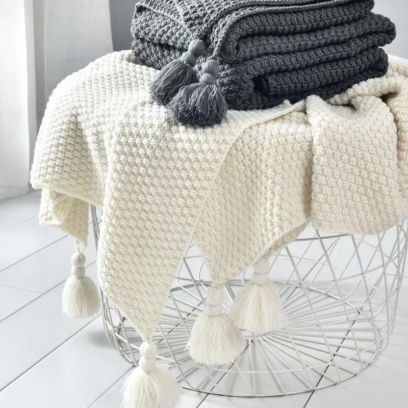 Nordic Blankets for Bed Sofa C - огляд і ціна Throw Blanket Chunky Knit