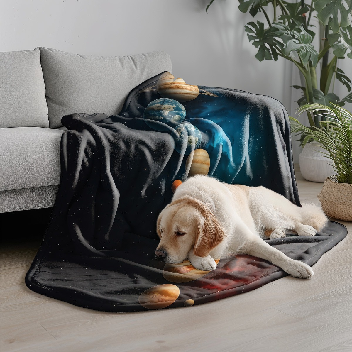Galaxy Planets Pattern Flannel - огляд і ціна Galaxy Home Textiles