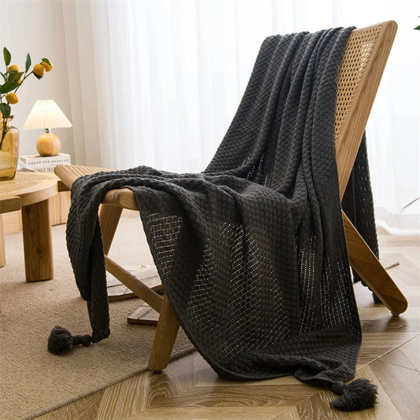 Nordic Blankets for Bed Sofa C - огляд і ціна Throw Blanket Chunky Knit