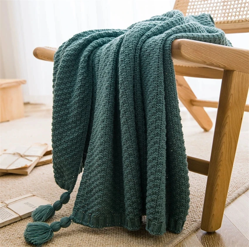 Nordic Blankets for Bed Sofa C - огляд і ціна Throw Blanket Chunky Knit