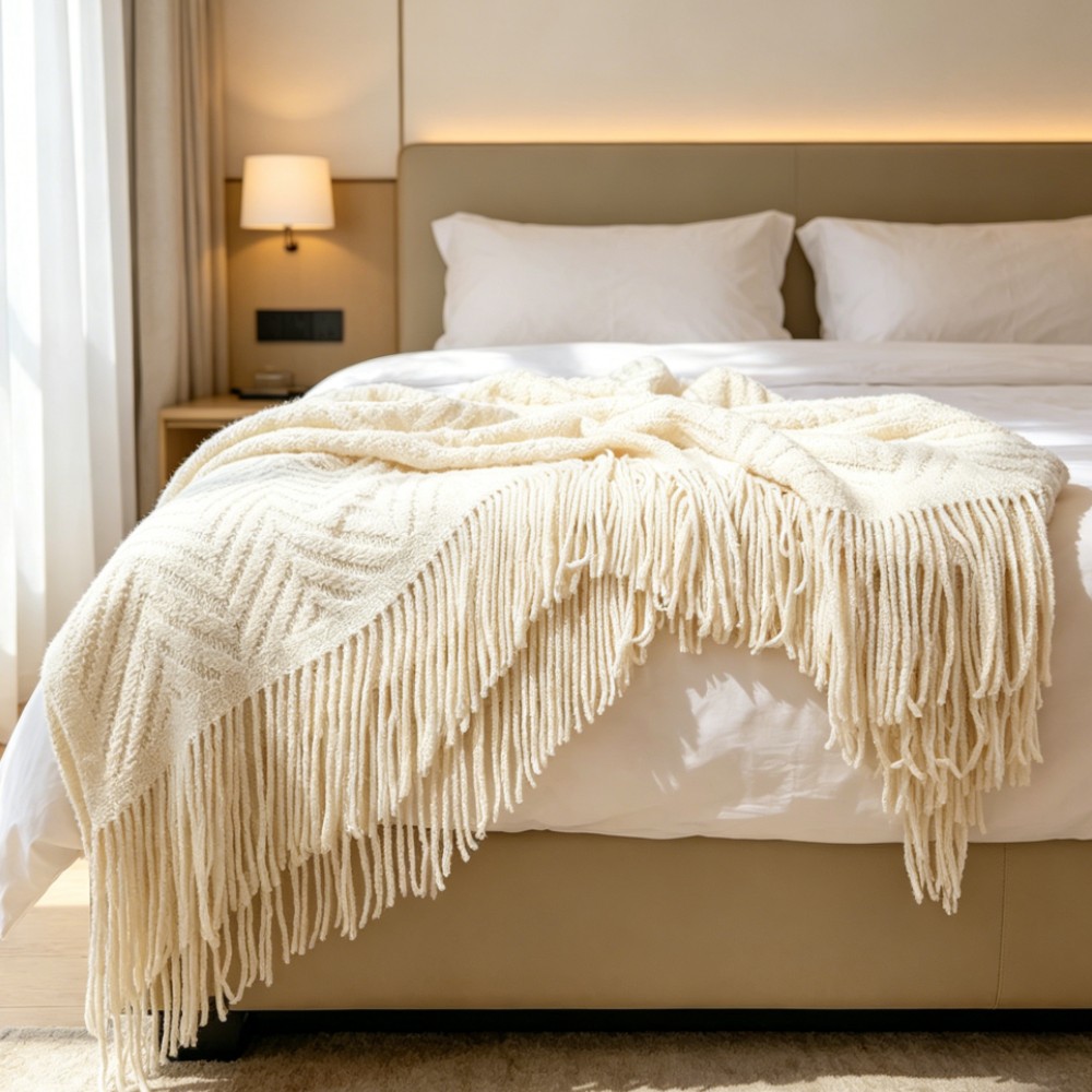 Luxury Chunky Cream Throw Blan - огляд і ціна Throw Blanket Chunky Knit