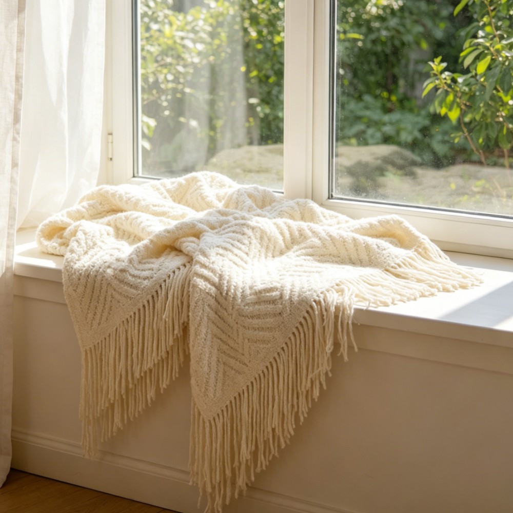 Luxury Chunky Cream Throw Blan - огляд і ціна Throw Blanket Chunky Knit