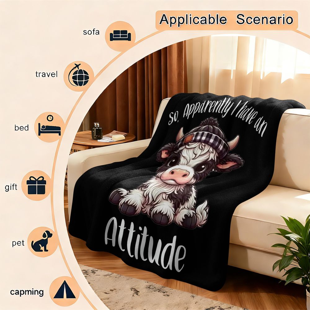 Highland Cattle Flannel Blanke - огляд і ціна Highland Home Textiles